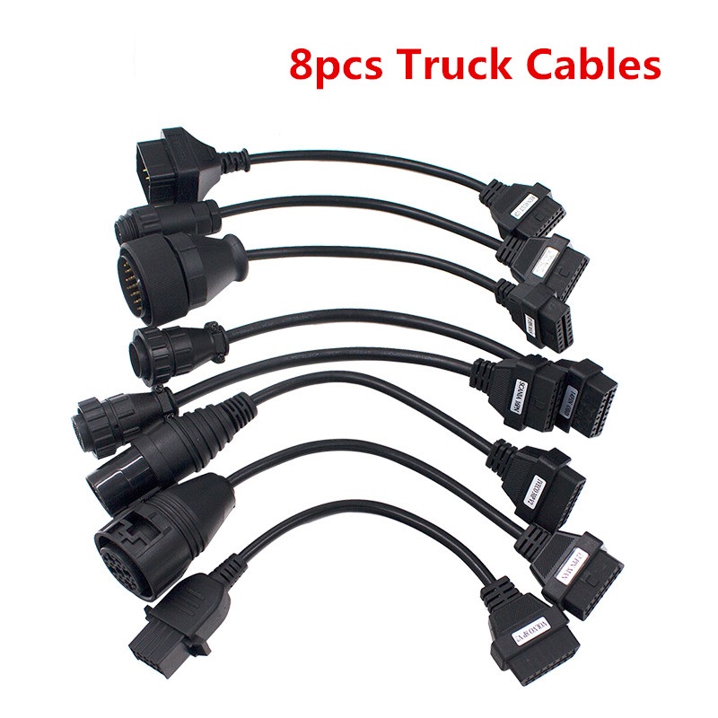 8条用于卡车诊断的OBD2电缆可用于Multidiag CDP+和DS150