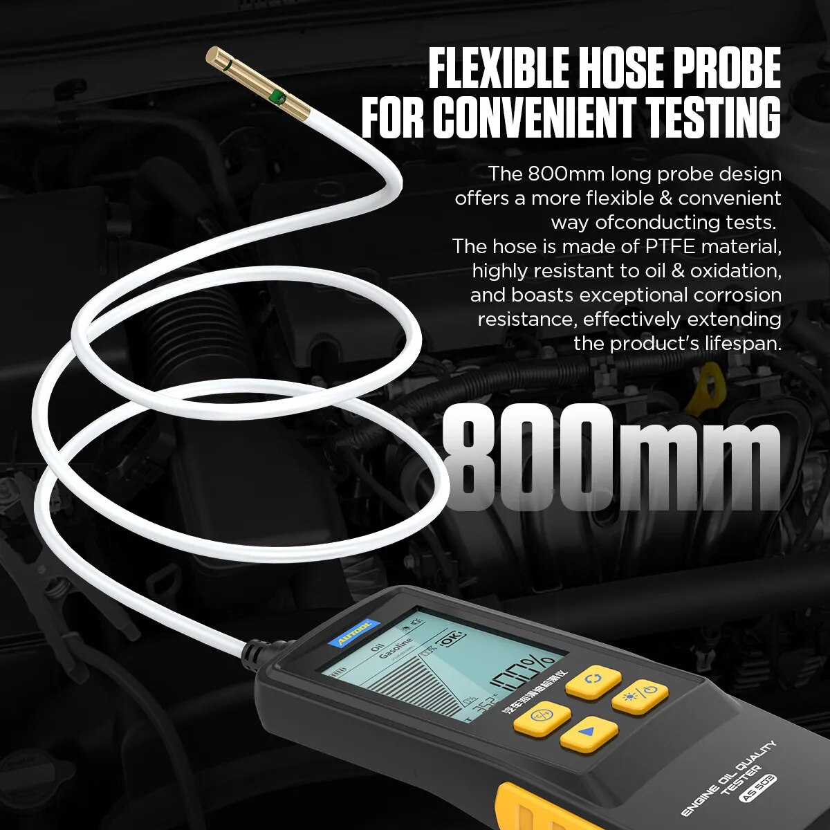AUTOOL AS503 Engine Oil Tester with Digital Display for Auto Check Gasoline & Diesel Car Engine POA Oil Quality Repair Tools