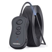 FOXWELL WiFi内窥镜5.5mm无线内窥镜检测摄像头1080P高清防水灯，适用于iPhone、Android和平板电脑