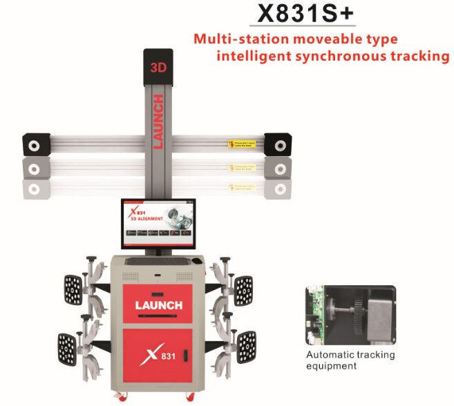 Original LAUNCH X831S+ X831Plus 3D 4-Post Car Alignment Lifts Plattform Unterstützt mehrsprachige UNICODE