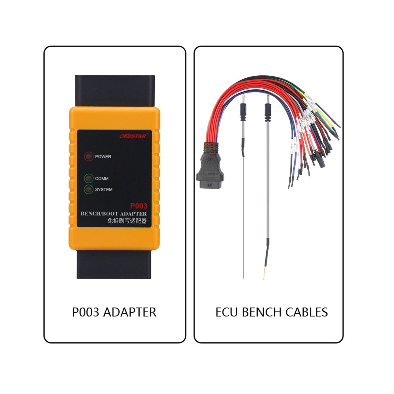 OBDSTAR P003套件P003适配器，带ECU工作台电缆，与OBDSTAR X300 DP/X300 DP PLUS/X300 PRO4/钥匙主控DP配合使用