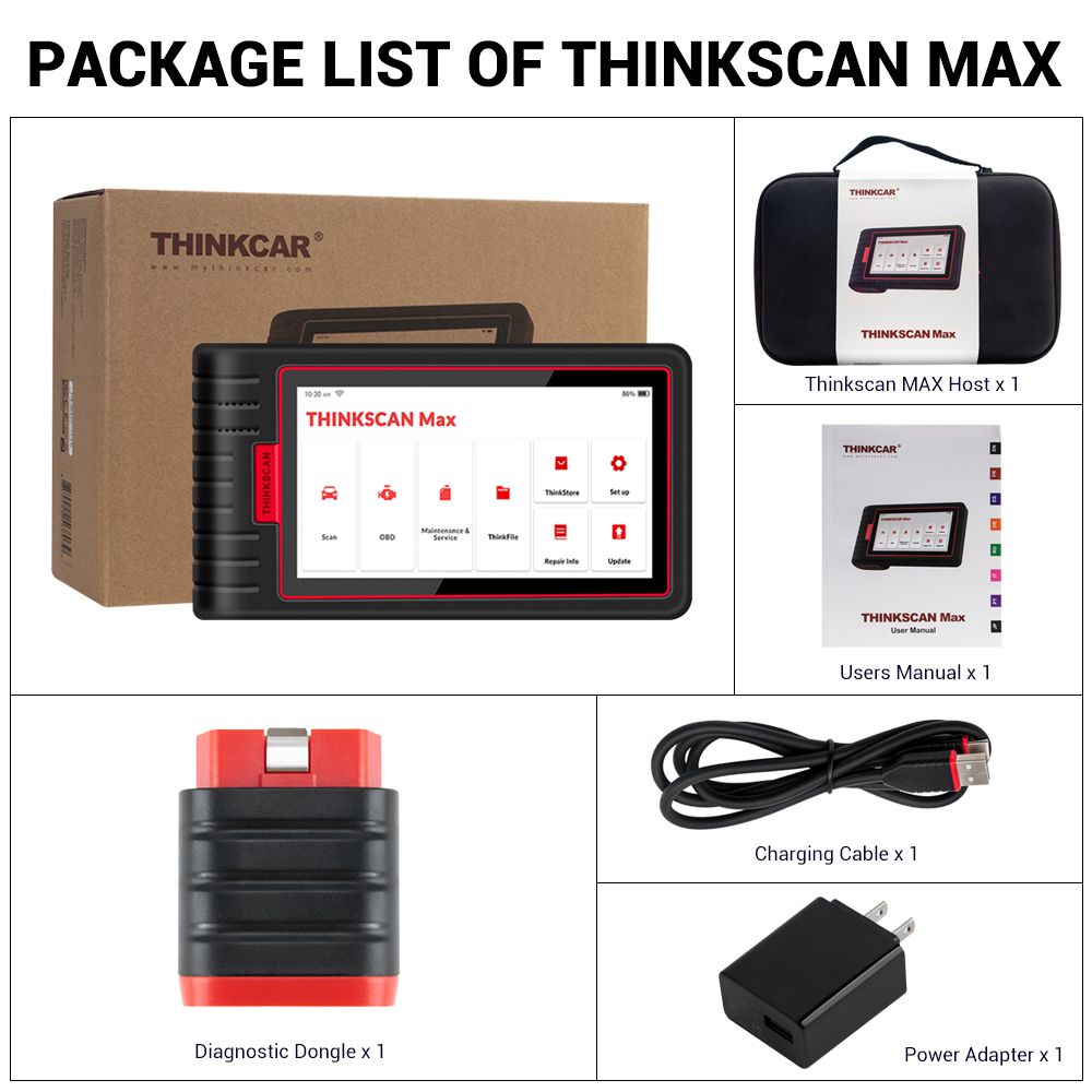 ThinkCar ThinkScan Max Full Systems OBD2 Diagnosescanner 28 Reset Service Bidirektionaler Test Scanner CRP909E