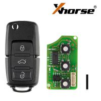 Xhorse XKB501EN有线遥控钥匙VW B5 Flip 3按钮英文版5件/批