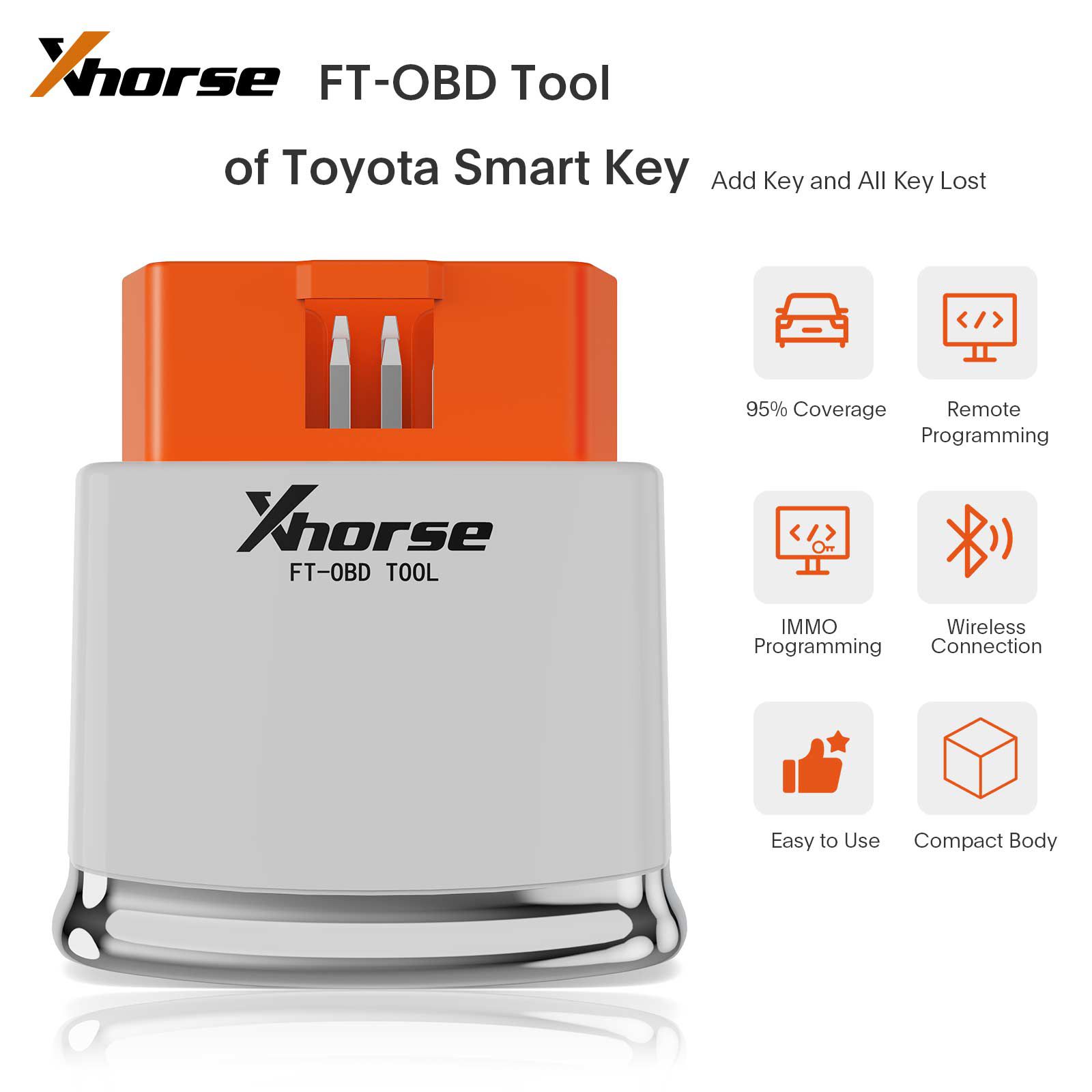 2023 Xhorse MINI OBD Werkzeug FT-OBD für Toyota Smart Key Support Hinzufügen Schlüssel und alle Schlüssel verloren
