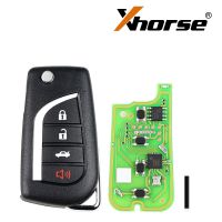 Xhorse XKTO10EN Wire遥控钥匙Toyota Flip 4按钮英文版5件/批