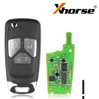 XHORSE XNAU01EN奥迪风格无线VVDI通用翻盖遥控钥匙，带3/4按钮，5个/批