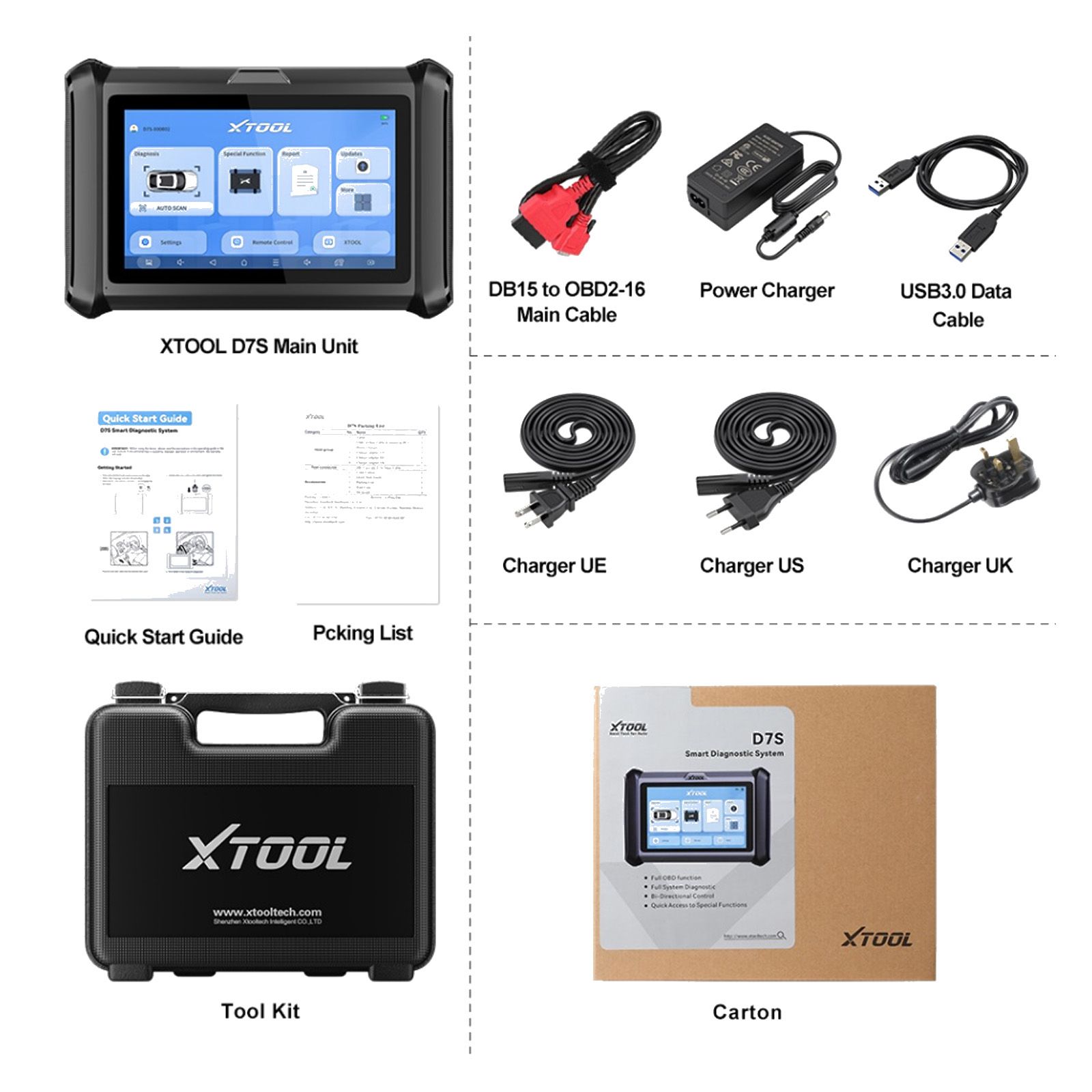 2023 XTOOL D7S Diagnostic Tool Support DoIP & CAN FD, ECU Coding Bidirectional Scanner Key Programming, OE Full Diagnosis, Upgraded Ver. of D7