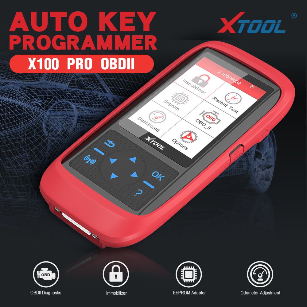 XTOOL X100 Pro2带EEPROM适配器的自动钥匙编程器，支持里程调整