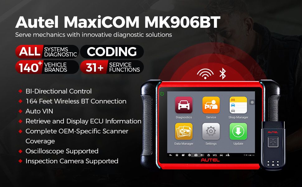 Autel MaxiCOM MK906BT Diagnose Tool Bluetooth Scanner