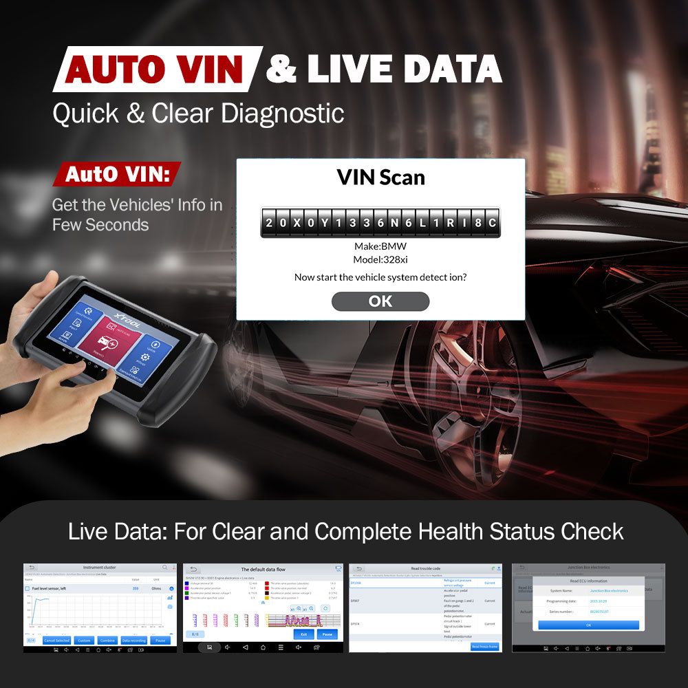 XTOOL InPlus IP616 OBD2 Car Automotive Diagnostic & Key Programmer Tool 