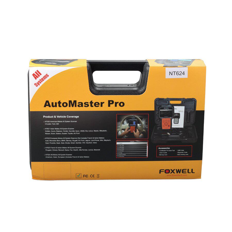 Foxwell NT624 AutoMaster Pro All-Makes All-Systems Scanner Support Cars In 2015