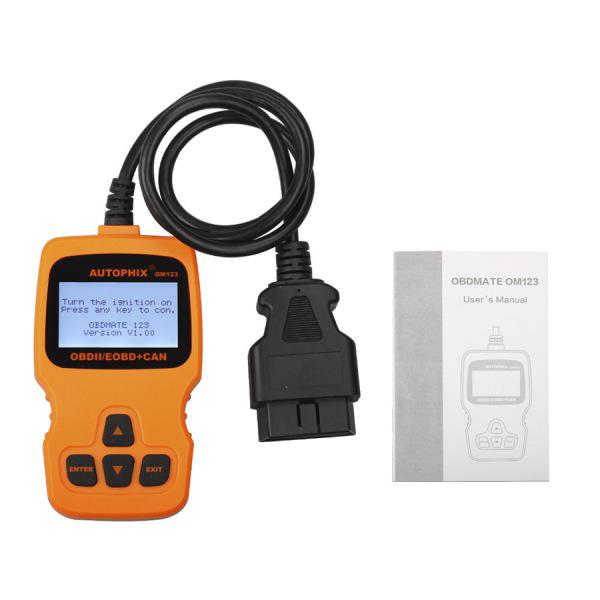 AUTOPHIX OM123 OBD2 EOBD CAN 핸드헬드 엔진 코드 리더기(주황색)