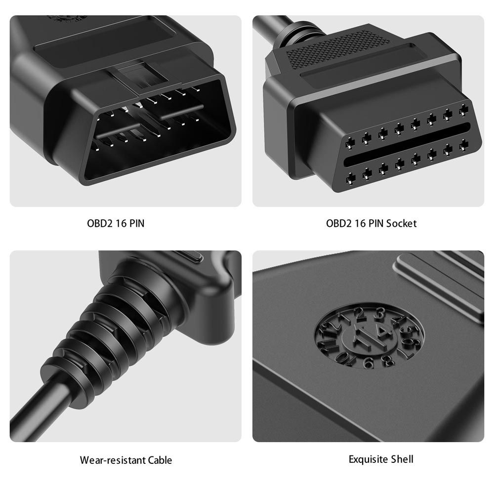 1.5m 16핀 OBD2 OBDII 공-모 연장 케이블 OBD2 케이블 커넥터 차량용 진단 어댑터