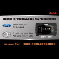 Autek IKEY820 License for 2018 Ford and Toyota (G and H Chip) Key Programming