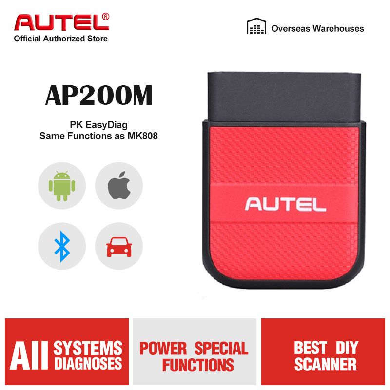 Autel AP200M Bluetooth OBD2 Code Reader with Full Systems Diagnoses AutoVIN Oil/EPB/BMS/SAS/TPMS/DPF Resets IMMO Service
