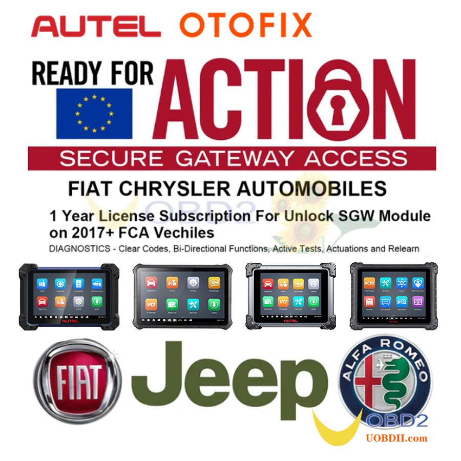 Autel European FCA Chrysler Fiat Alfa SGW Security Gateway Unlock Service for Autel /OTOFIX Tools