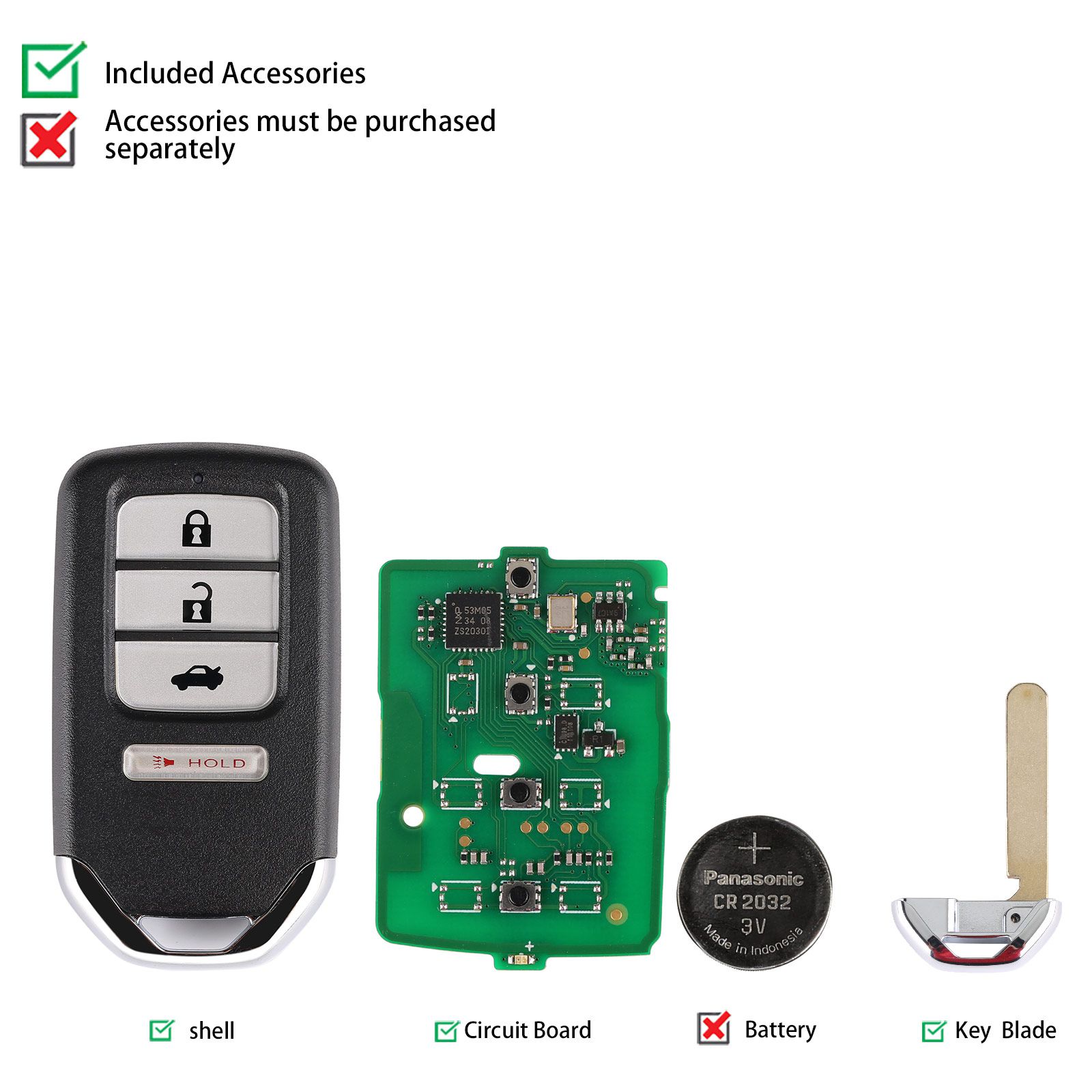 AUTEL IKEYHD004AL Honda 4 Buttons Universal Smart Key 5pcs/lot
