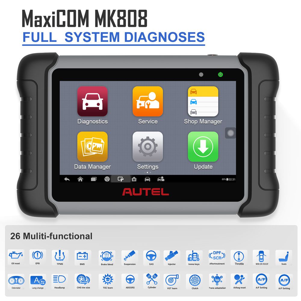 Autel Scanner MaxiCOM MK808 AU Version All System Diagnosis Equipped with 25+ Maintenance Functions IMMO/EPB/BMS/SAS/TPMS/AutoVIN/ABS Bleeding