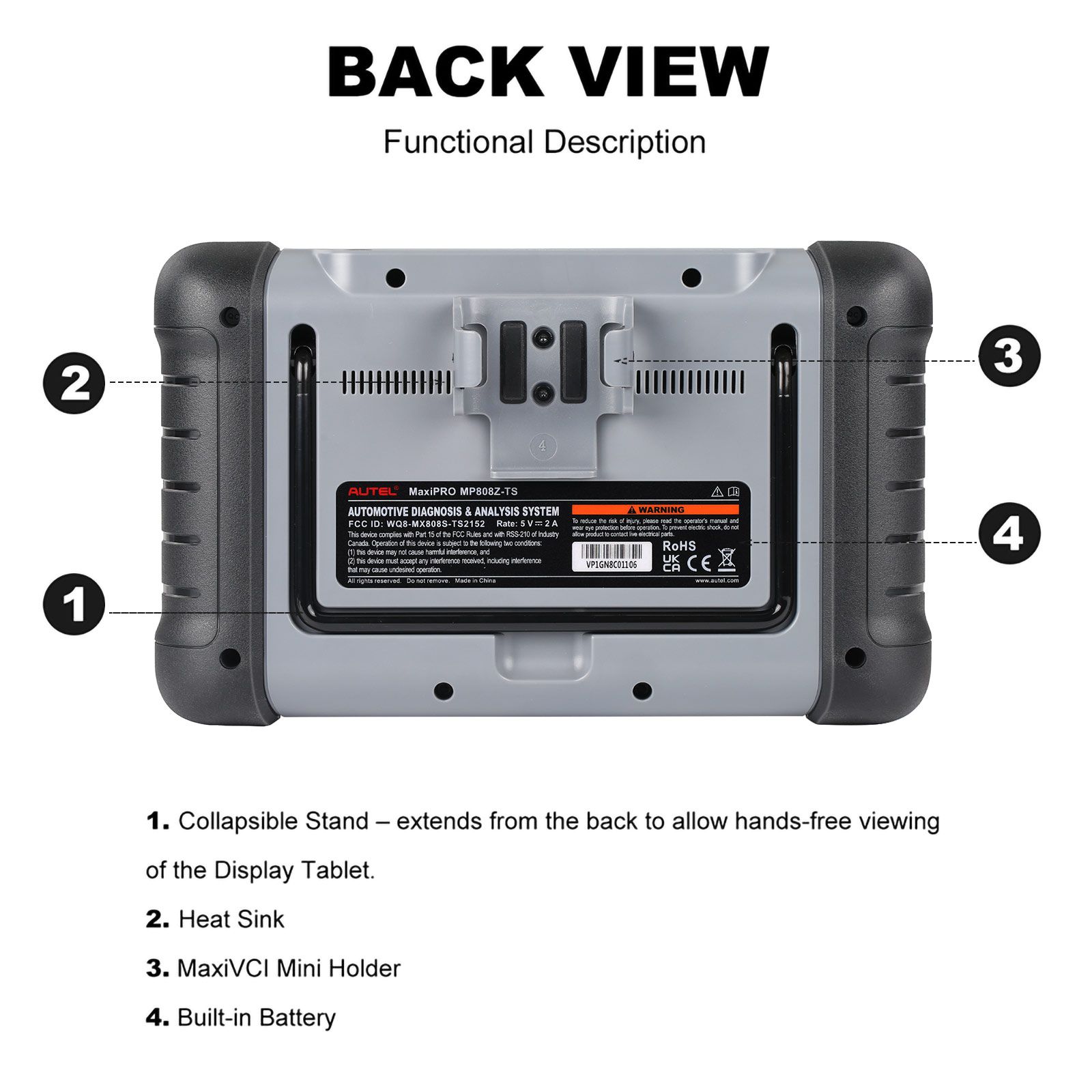 Autel MaxiPRO MP808Z-TS Bi-Directional Diagnostic Scanner with ECU