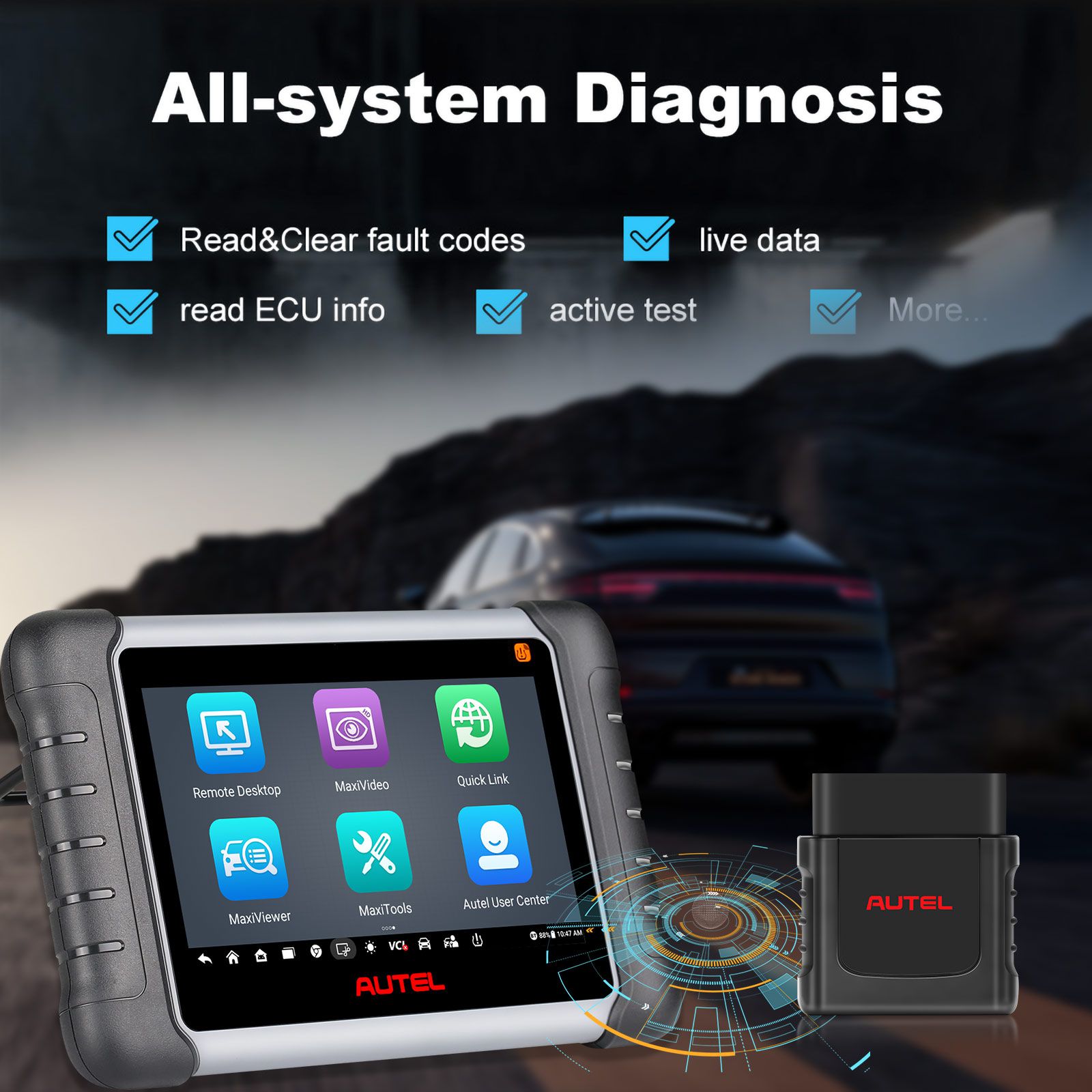 2023 Autel MaxiPRO MP808Z-TS MP808S-TS Bi-Directional Control Scan Tool with ECU Coding, Full TPMS, 36+ Services, Upgraded of MP808TS/MP808BT