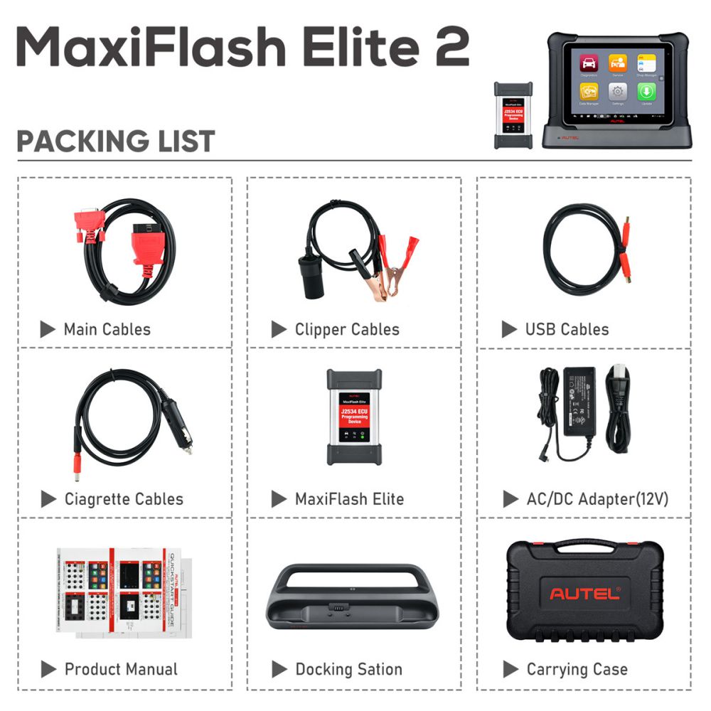 2023 Autel Maxisys Elite II Automotive Full Systems Diagnostic Tool with J2534 ECU Programming Get Free Autel MaxiVideo MV108