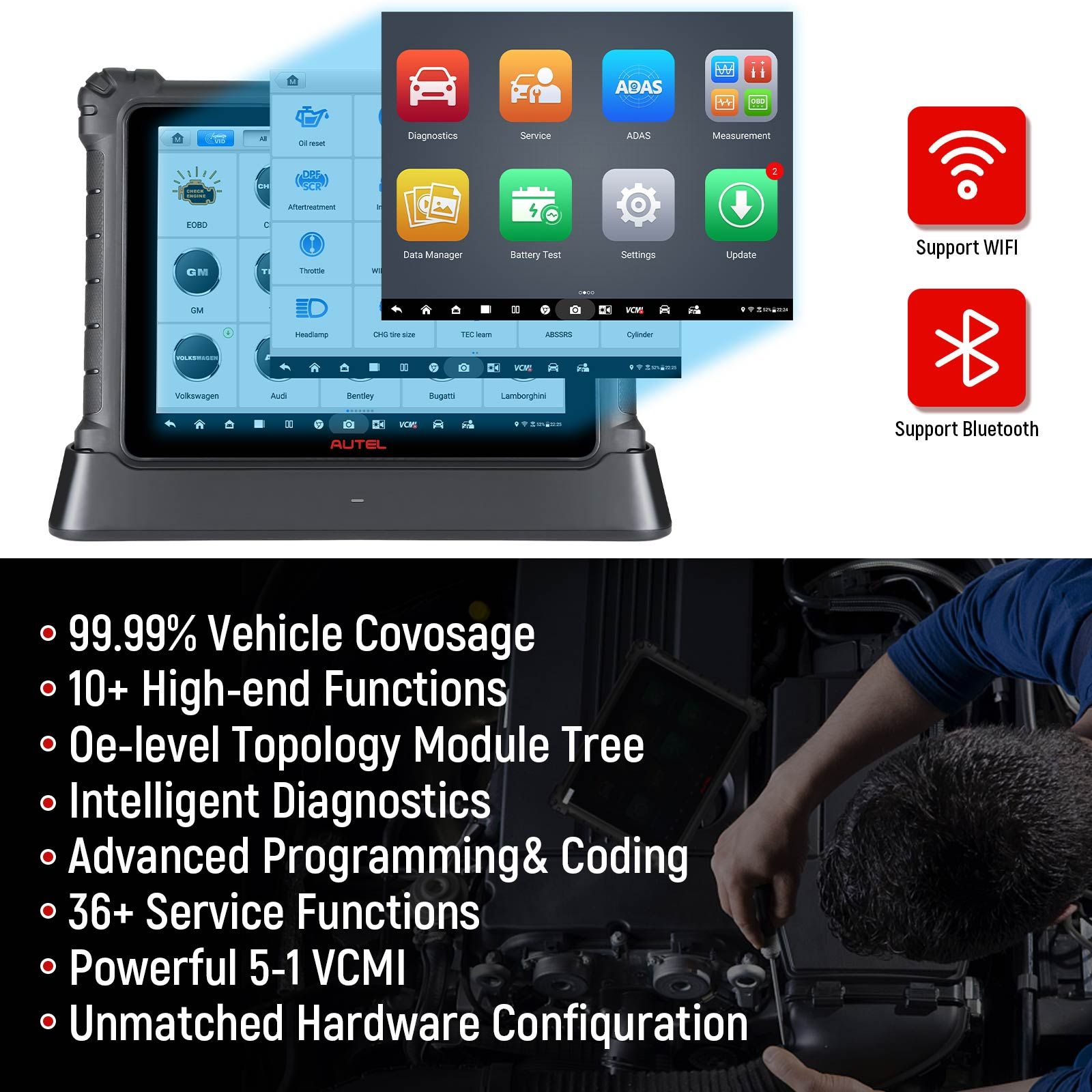 2025 Autel Maxisys Ultra Full System Diagnostic Tool With MaxiFlash VCMI Support ECU Programming Guidance Function and Topology Module Mapping