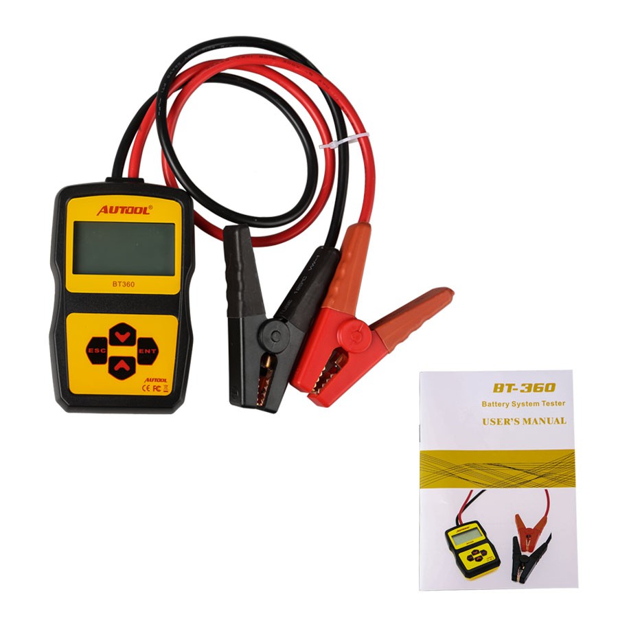 AUTOOL BT360 12V Car Battery Tester Digital Automotive Diagnostic Battery Tester Analyzer Vehicle Cranking Charging Scanner Tool