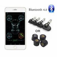 New TPMS Bluetooth 4.0 Tire Pressure Monitor System 4 Internal/External Sensor Works Android/iOS Mobile Phone APP Display