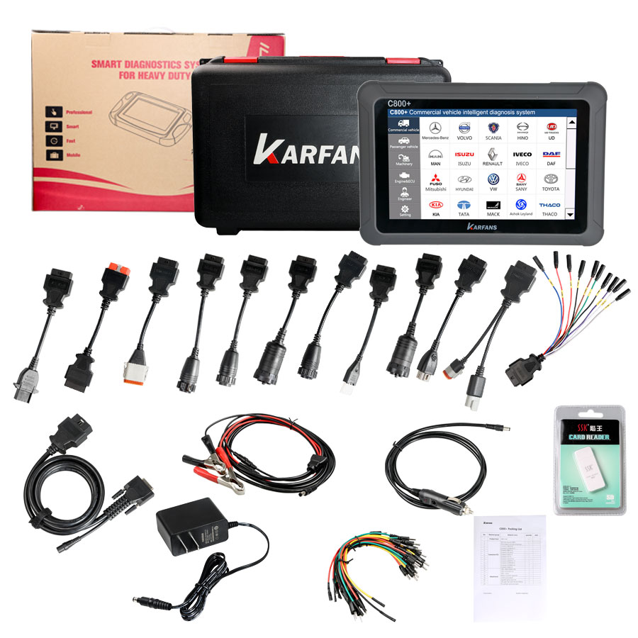 CAR FANS C800+ Diesel & Gasoline Vehicle Diagnostic Tool for Commercial Vehicle, Passenger Car, Machinery with Special Function