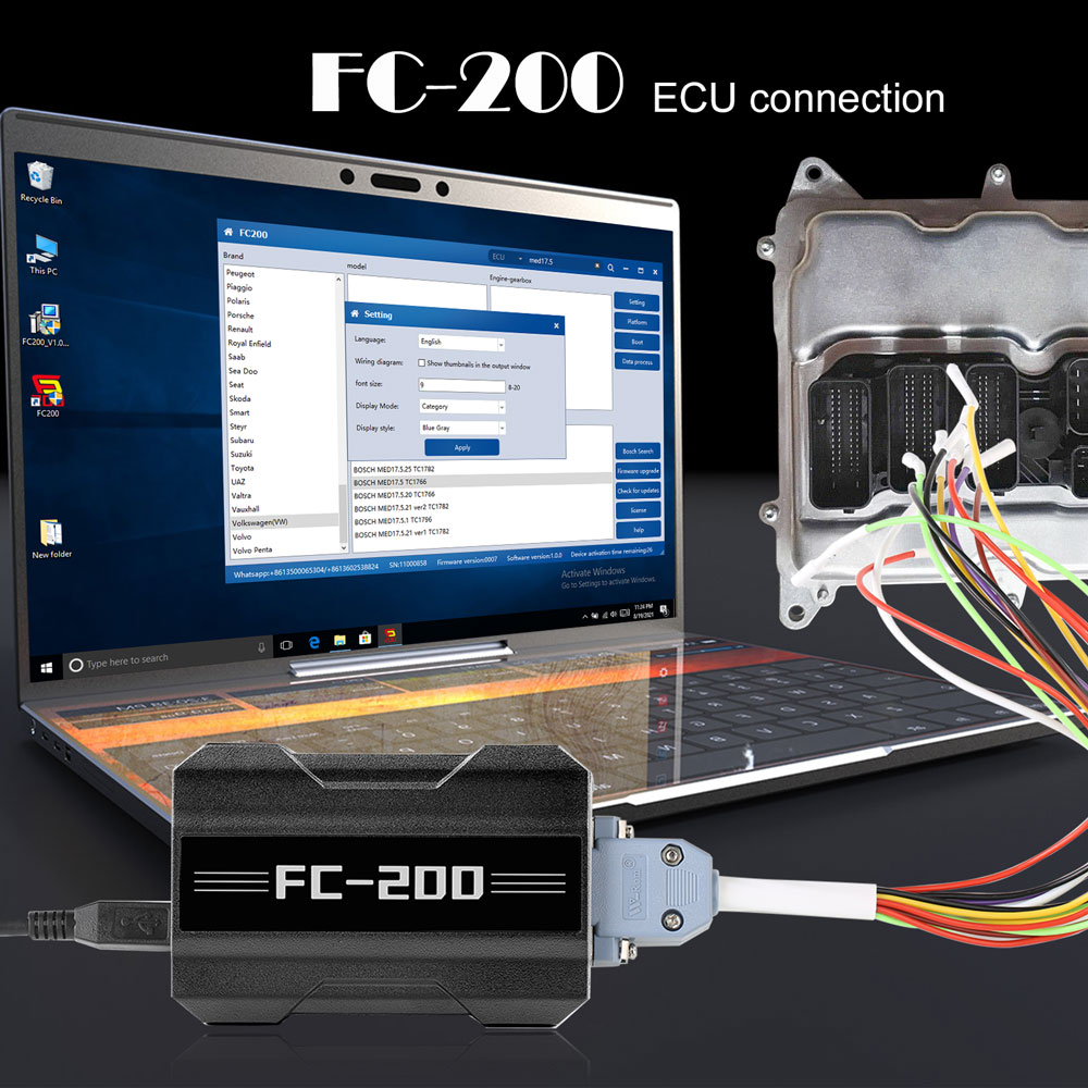  V1.0.7 CG FC200 ECU Programmer Full Version Support 4200 ECUs and 3 Operating Modes Upgrade of AT200