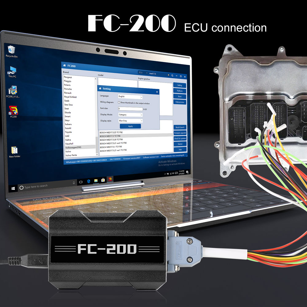 V1.1.4.0 CG FC200 ECU Programmer Full Version Support 4200 ECUs and 3 Operating Modes Upgrade of AT200