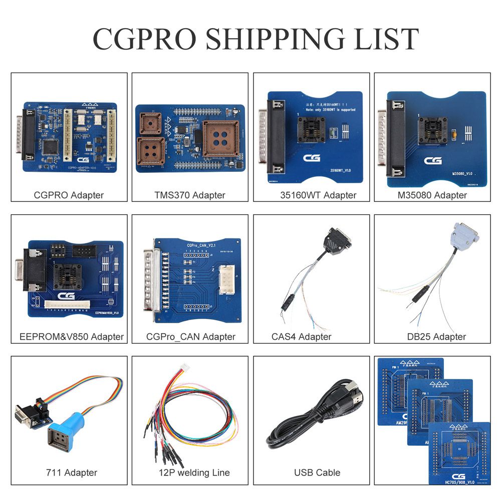  V2.2.9.0 CG Pro 9S12 Programmer Full Version with All Adapters Support 35160WT/ 35080/ 35128