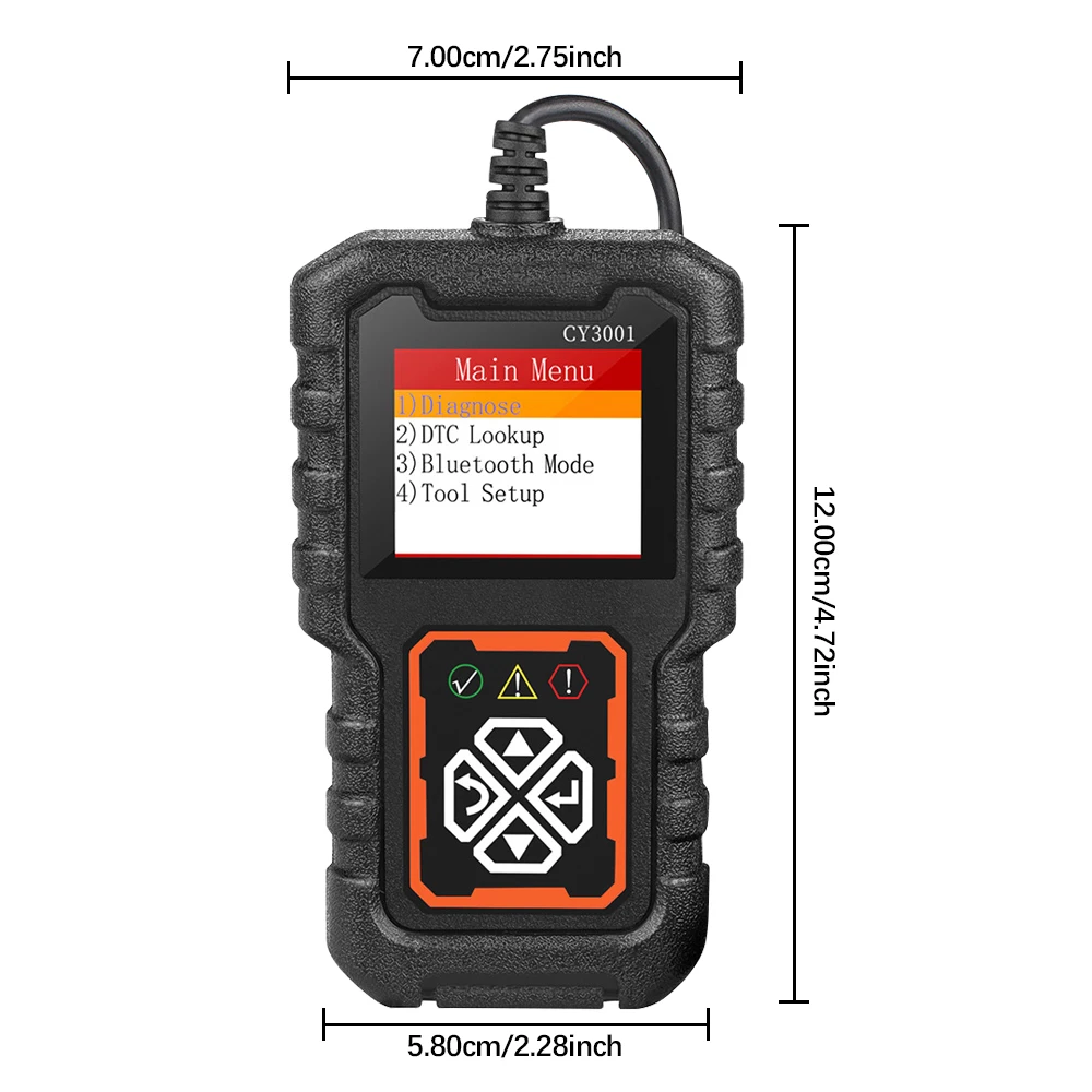 CY3001 OBD2 Code Reader Fault Code Clear EOBD OBD 2 Scanner Engine Battery O2 Sensor Digital Display Car Diagnostic Tool