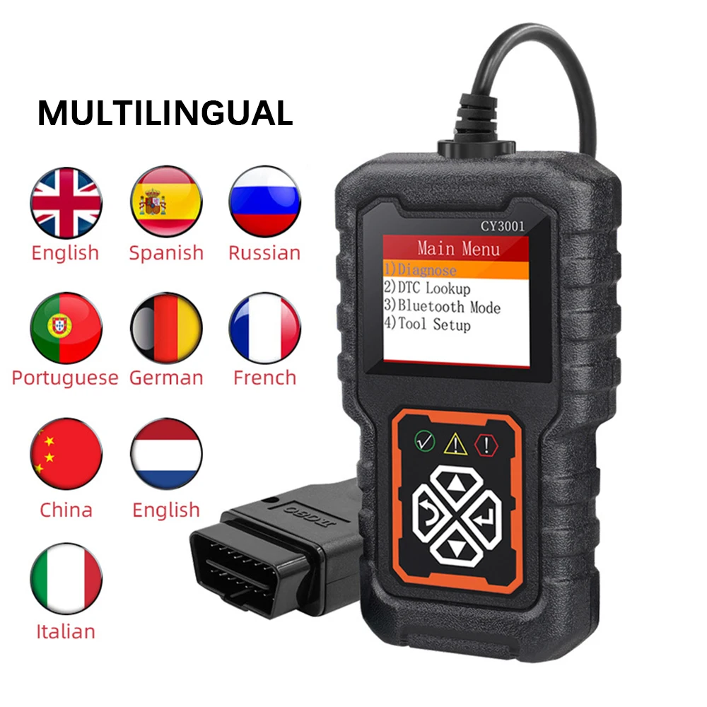 CY3001 OBD2 Code Reader Fault Code Clear EOBD OBD 2 Scanner Engine Battery O2 Sensor Digital Display Car Diagnostic Tool