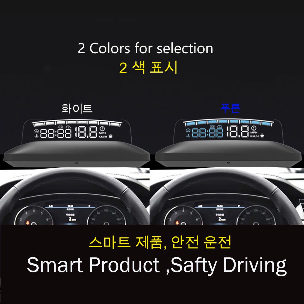 EANOP HUD Mirror 04 Car Head up Display OBD2 Windshield Speed Projector  Security Alarm
