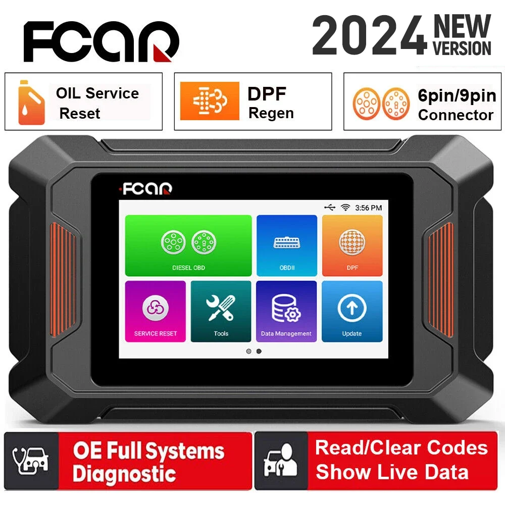 Fcar F802 Heavy Duty Truck Scanner Full System Diagnostic Tool D.P.F Regenerator Diesel OBD2 Scanner for Cummins/Caterpillar