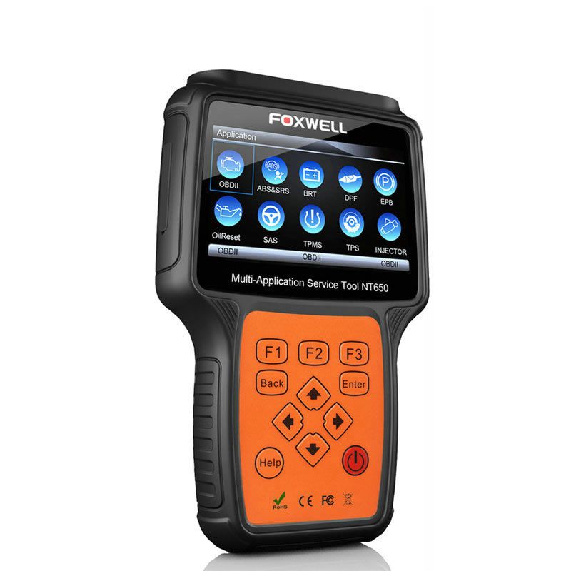 FOXWELL NT650 OBD2 Car Tool Automotive Scanner Code Reader SAS DPF Injector BRT Oil 13 Reset Service OBD OBD2 Diagnostic Tool