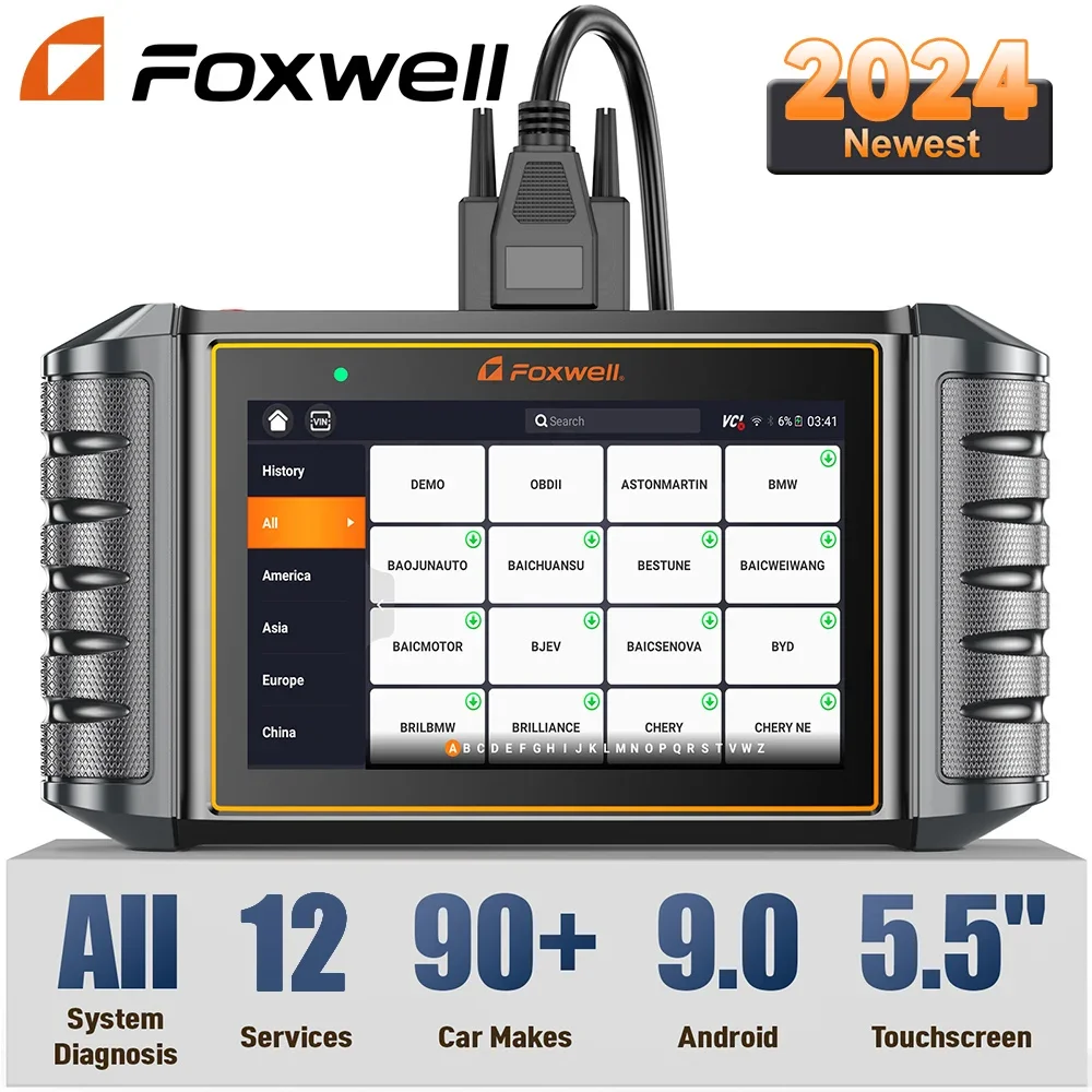 2024 Foxwell NT726 OBD2 Scanner All Systems Oil EPB 12 Reset D.PF Battery Registration Code Reader OBD 2 Car Diagnostic Tools