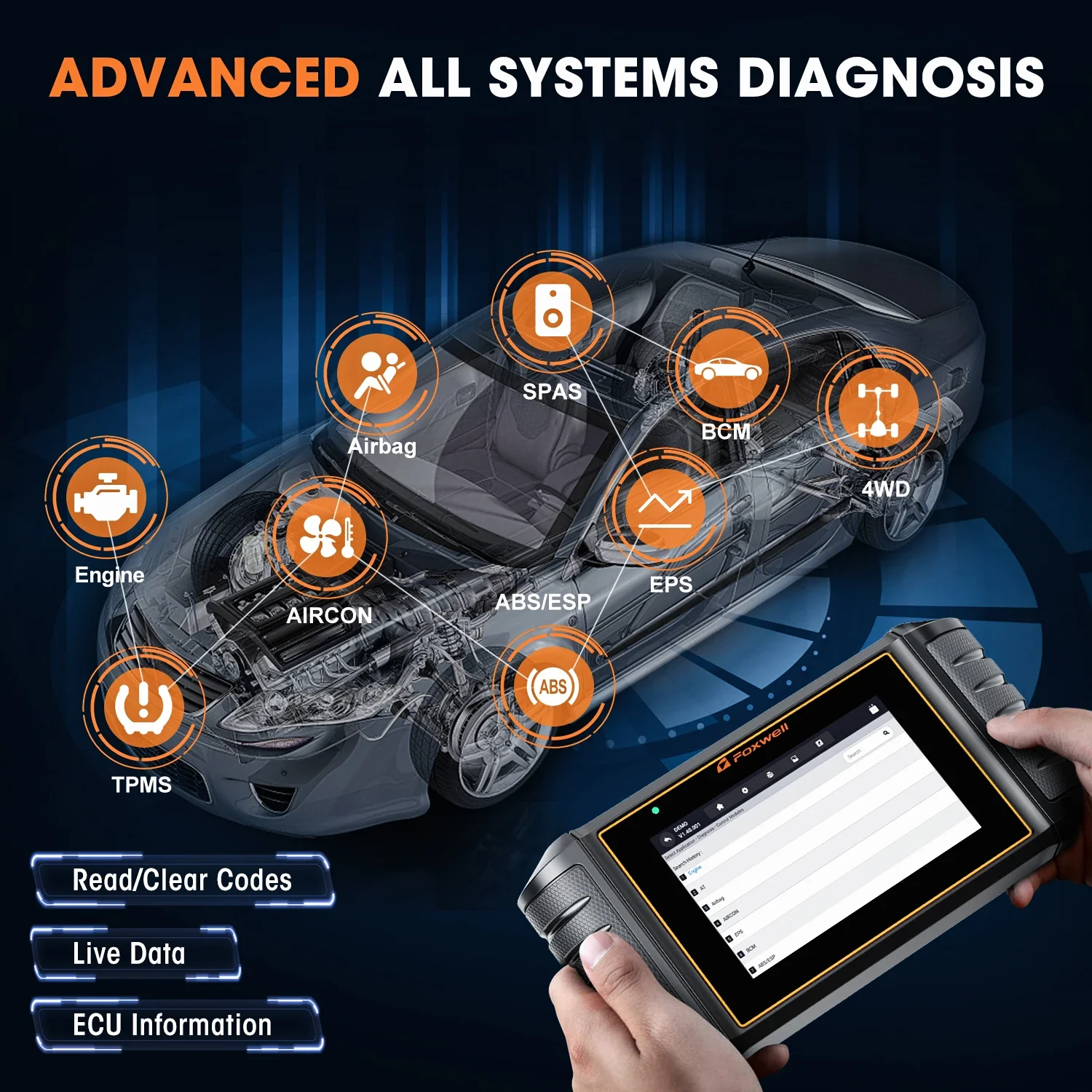 Foxwell NT726 OBD2 Scanner All Systems Oil EPB 12 Reset D.PF Battery Registration Code Reader OBD 2 Car Diagnostic Tools