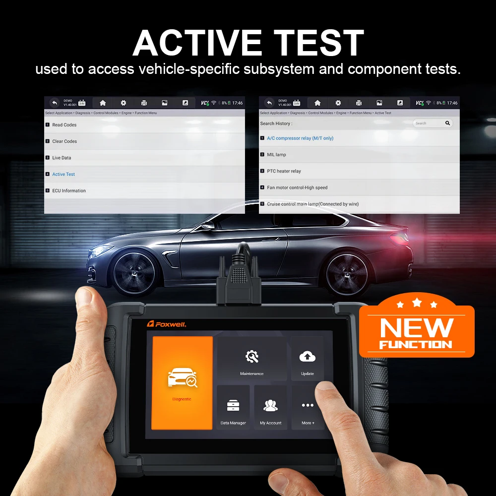 FOXWELL NT809 OBD2 Automotive Scanner Bidirectional Active Test 30 Reset OE-level OBD2 Code Reader Professional Diagnostic Tools