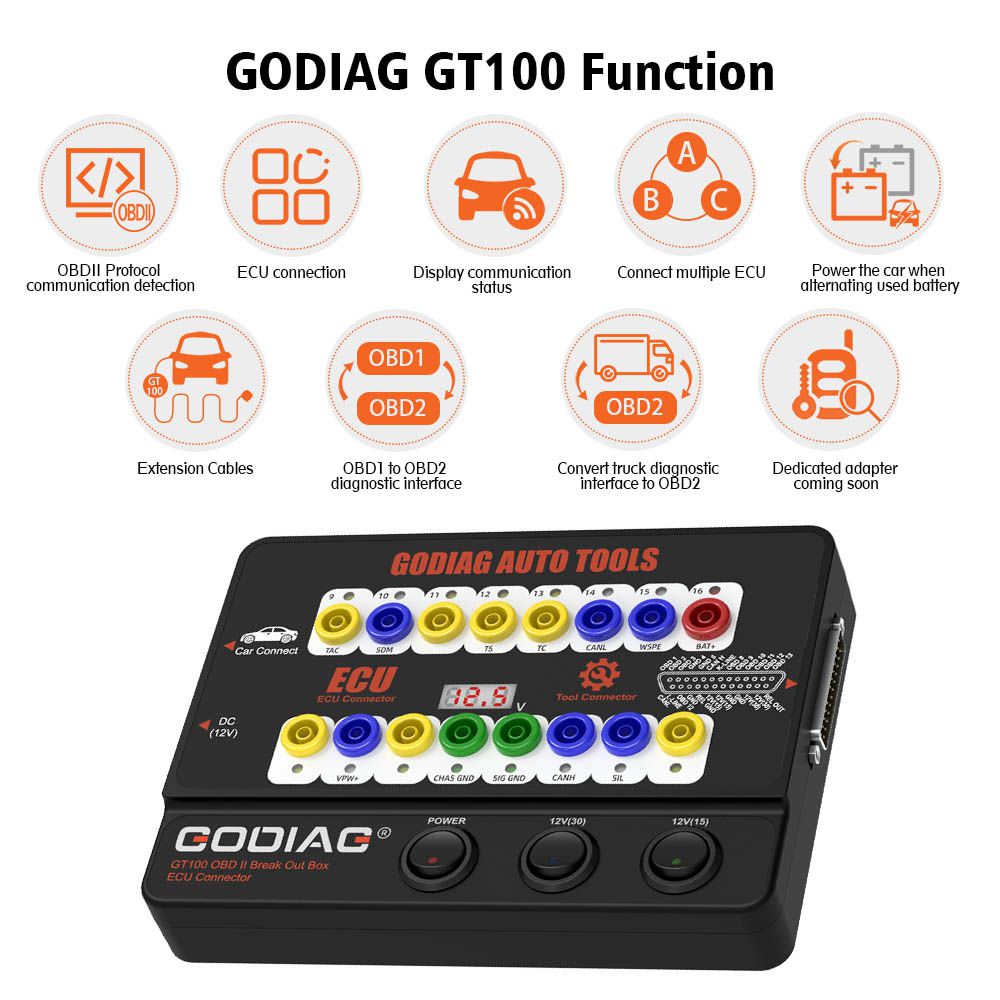 GODIAG GT100 Breakout Box ECU Tool with BMW CAS4 CAS4+ and FEM/BDC Test Platform Full Package