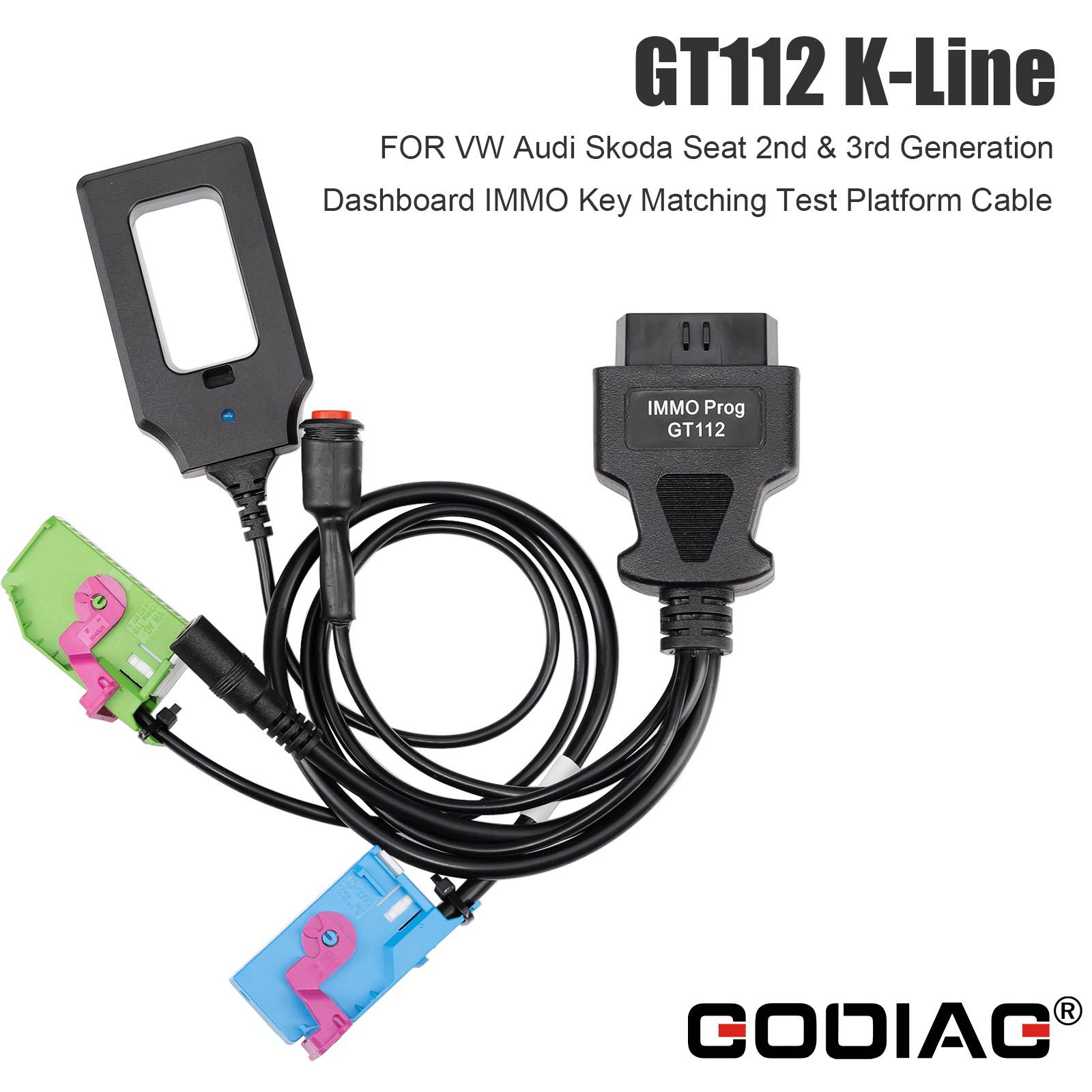 GODIAG GT112 K-Line FOR VW Audi Skoda Seat 2nd & 3rd Generation Dashboard IMMO Key Matching Test Platform Cable