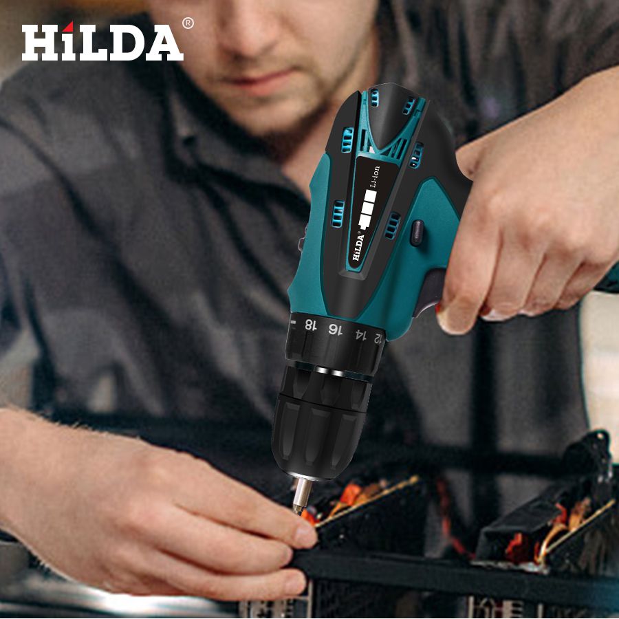 HILDA Mini Portable Electric Screwdriver Electric Drill Lithium Battery  Mini Drill Cordless Screwdriver Power Tools Cordless Drill