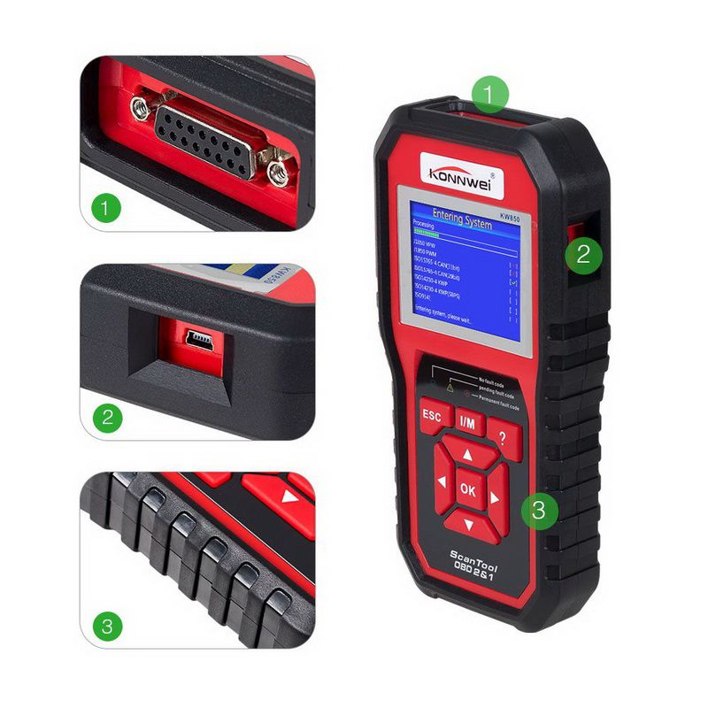 Fralud - Auto diagnostica scanner diagnosi elettronica 2 in 1 konnwei kw850 obd  obdii