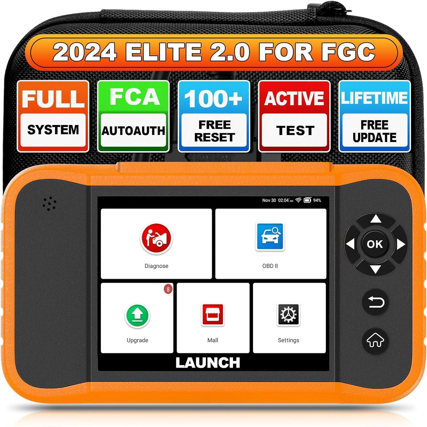 2024 LAUNCH Creader Elite 2.0 FGC Full System Diagnostic Bi-Directional Scan Scanner for Ford/ GM/ Buick/ Cadillac/ Chevrolet/ Chrysler/ Dodge/ Jeep