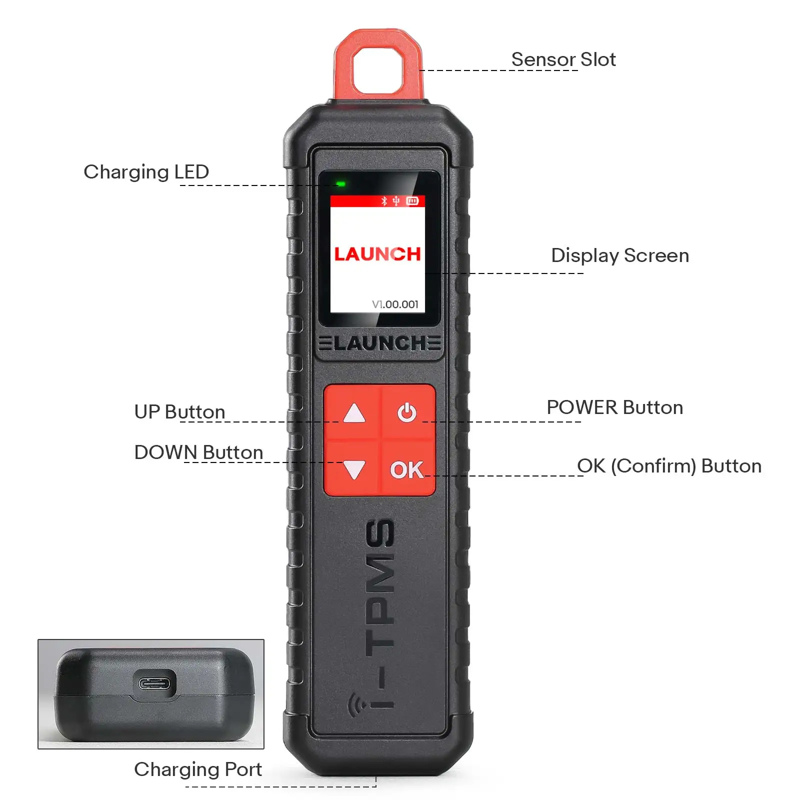 Launch iTPMS Handheld TPMS Service Tool Upgrade of TSGUN work with X431 Scanner Supports All 315/433MHz Sensors