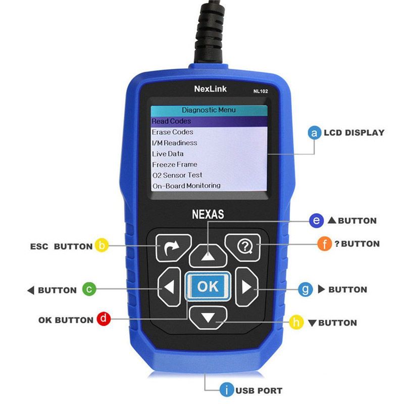 볼보 스카니아 재고장 트럭 디젤 엔진 ABS 제동 진단 도구의 중형 트럭 진단 스캐너 NEXAS NL102 OBD OBD2