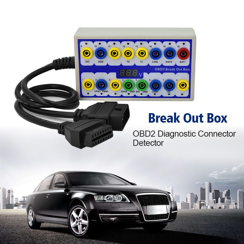 Newest OBDII Protocol Break out Box obd Breakout Box Car Protocol Detector