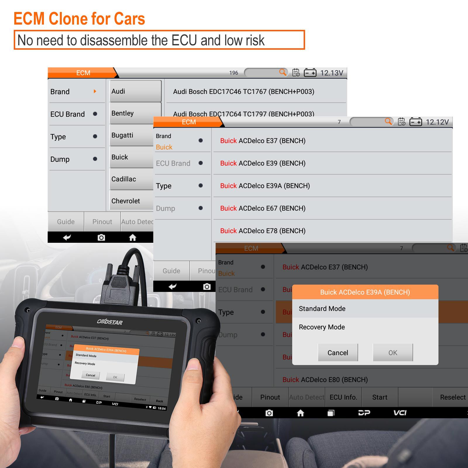 OBDSTAR DC706 ECU Tool for Car and Motorcycle ECM/ TCM/ BODY ECU Cloning by OBD or Bench mode