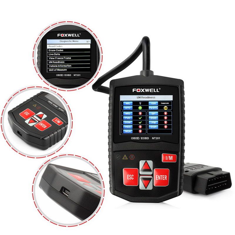 Foxwell NT201 OBD2 Scanner Auto Engine Fault Code Reader 